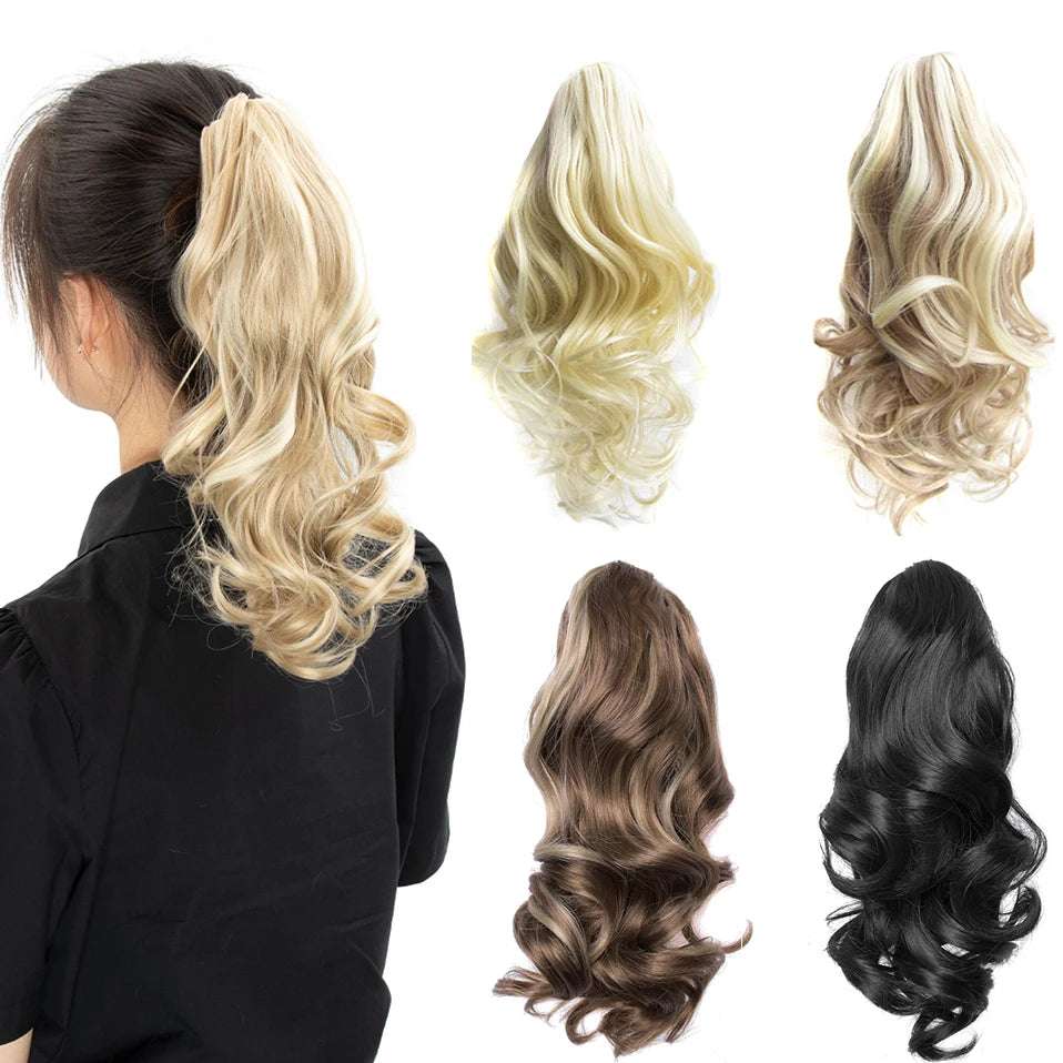 Clip On Wavy 14 Inches Synthetic Extension ponytail Hair