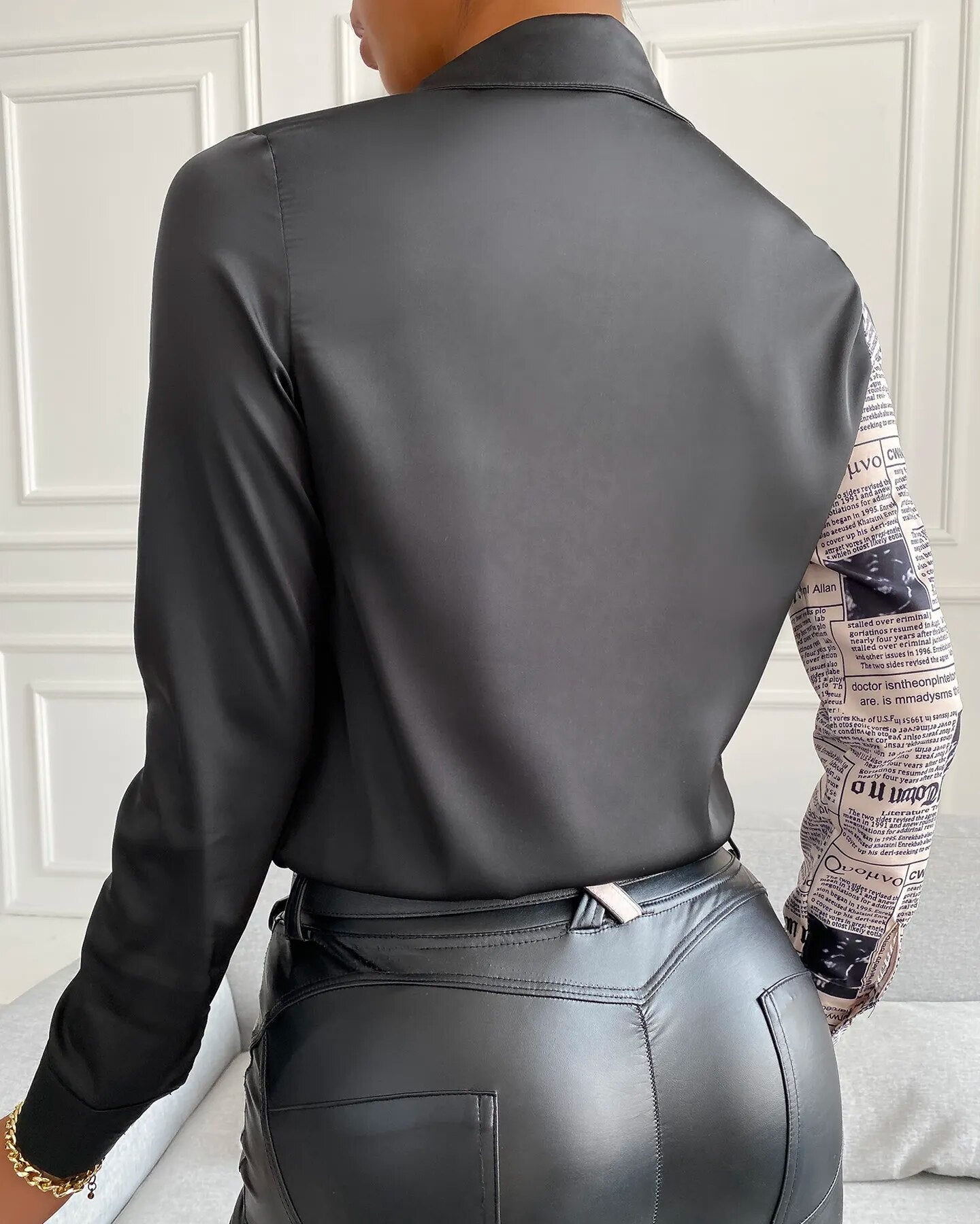 Autumn Elegant Workwear Turn-down Collar Blouse