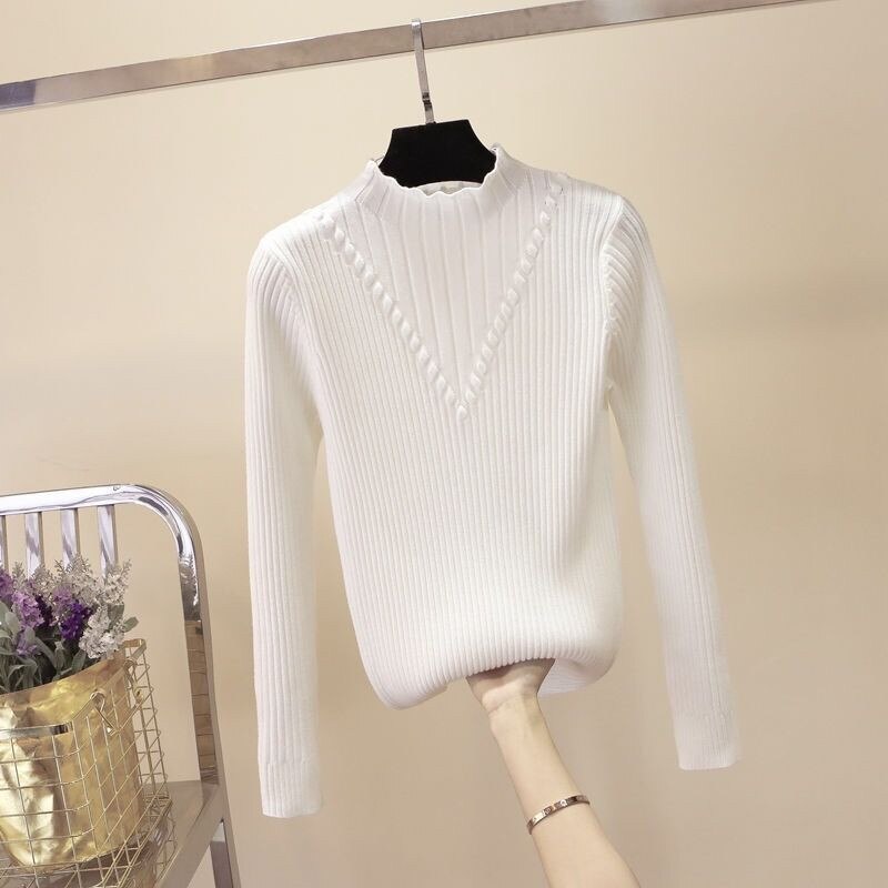 Turtleneck Long Sleeve Knitted Pullover