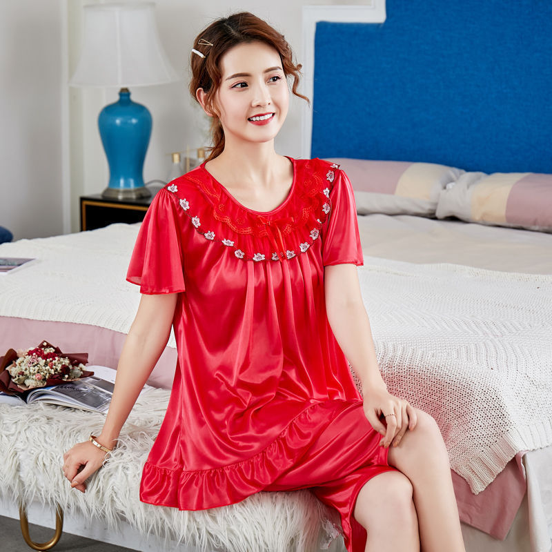 New Plus Size Satin Pajamas Set