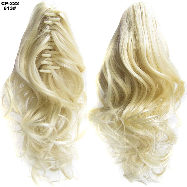 Clip On Wavy 14 Inches Synthetic Extension ponytail Hair