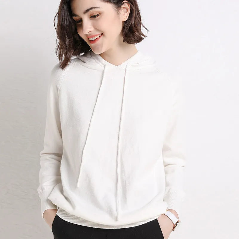 Women's Long-Sleeve Pullover Sweatshirt White