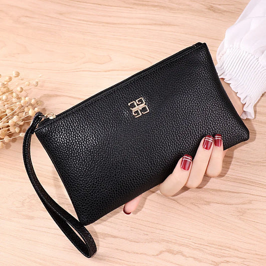 Casual Wallet Grain PU Leather with Zipper