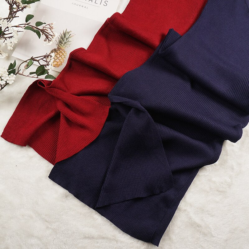 Spaghetti Strap V-Neck Split Knitted Bodycon Dress