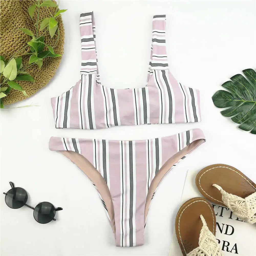 New Women Push Up Swimsuit Pink