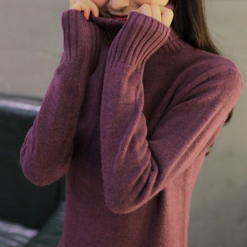 Turtleneck Long Sleeve Knitted Sweater