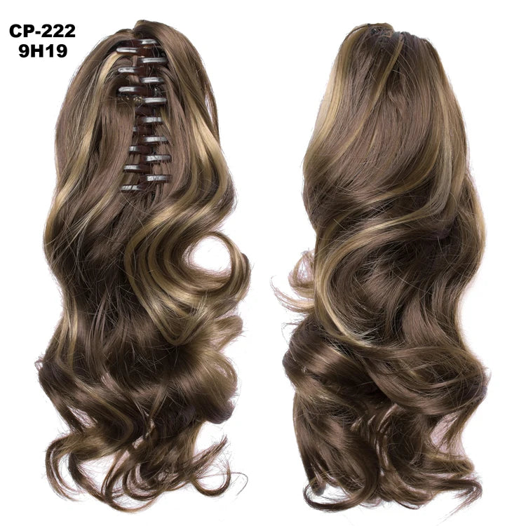 Clip On Wavy 14 Inches Synthetic Extension ponytail Hair 9H19 14inches