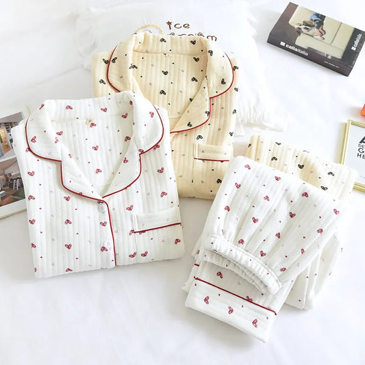 Cute heart print Pyjamas Set