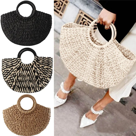 Summer Handmade Straw Weave Bags