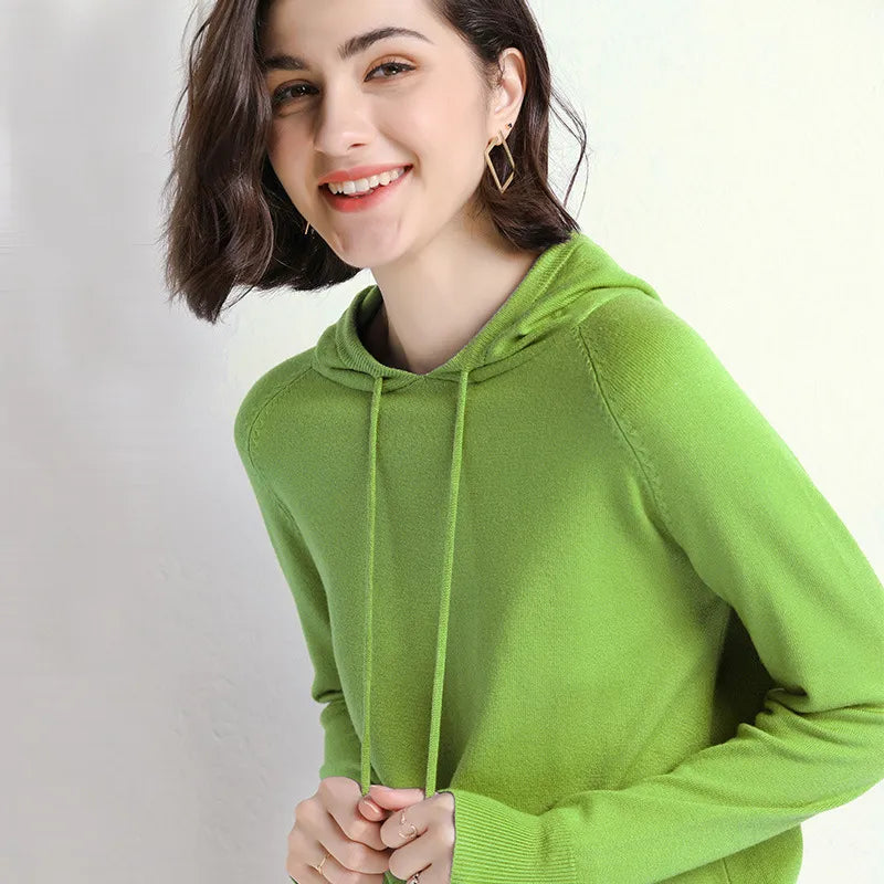Women's Long-Sleeve Pullover Sweatshirt Fruit green