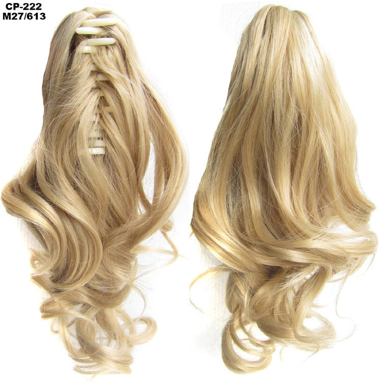Clip On Wavy 14 Inches Synthetic Extension ponytail Hair M27613 14inches