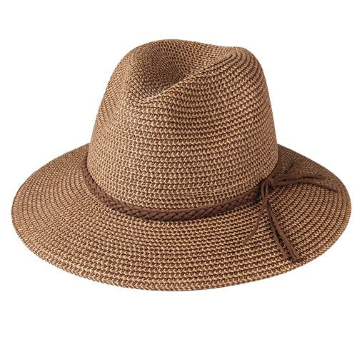 Straw fedora Stylish Summer Hat Auburn