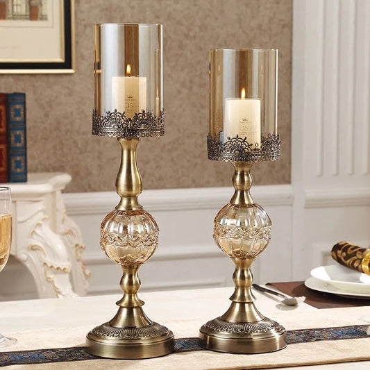 Elegant Crystal Metal retro Candle Holder