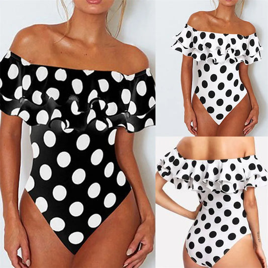 New Sexy Off Shoulder One Piece Swimsuit