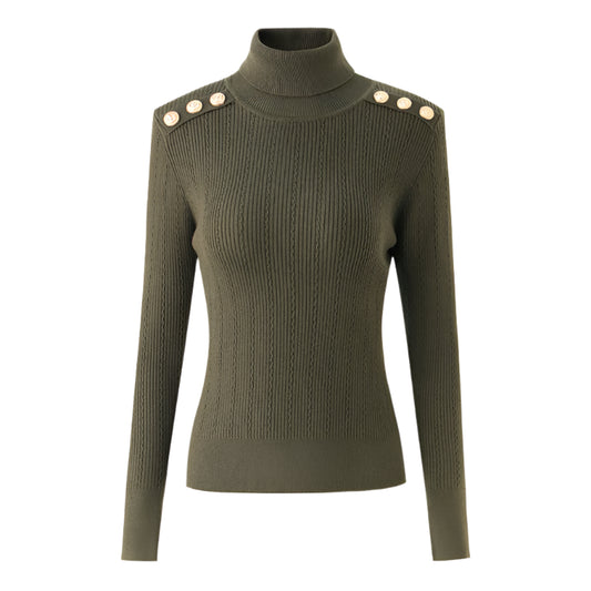 Wool Blend Turtleneck knitted top