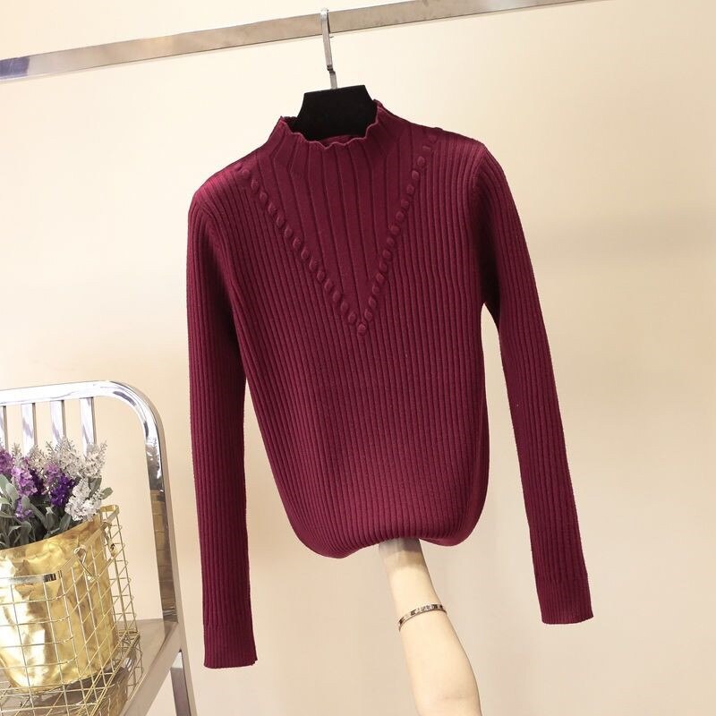 Turtleneck Long Sleeve Knitted Pullover photo5