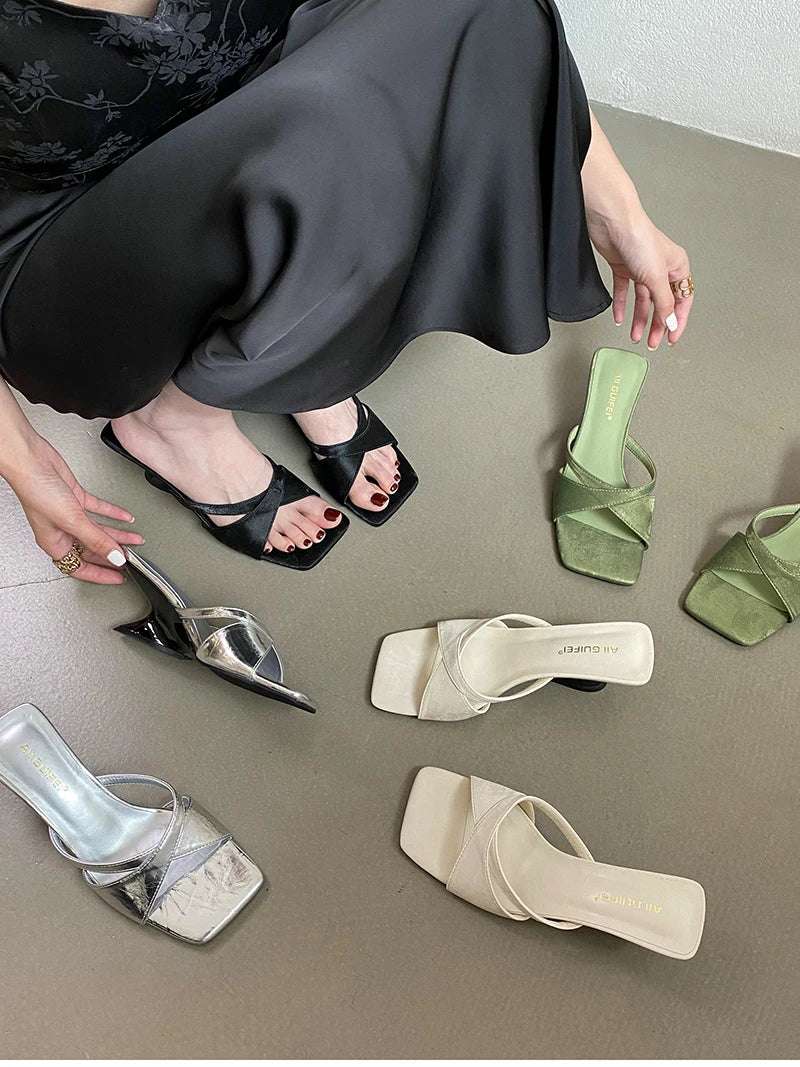 Slope medium Heel Open Toe Sandals