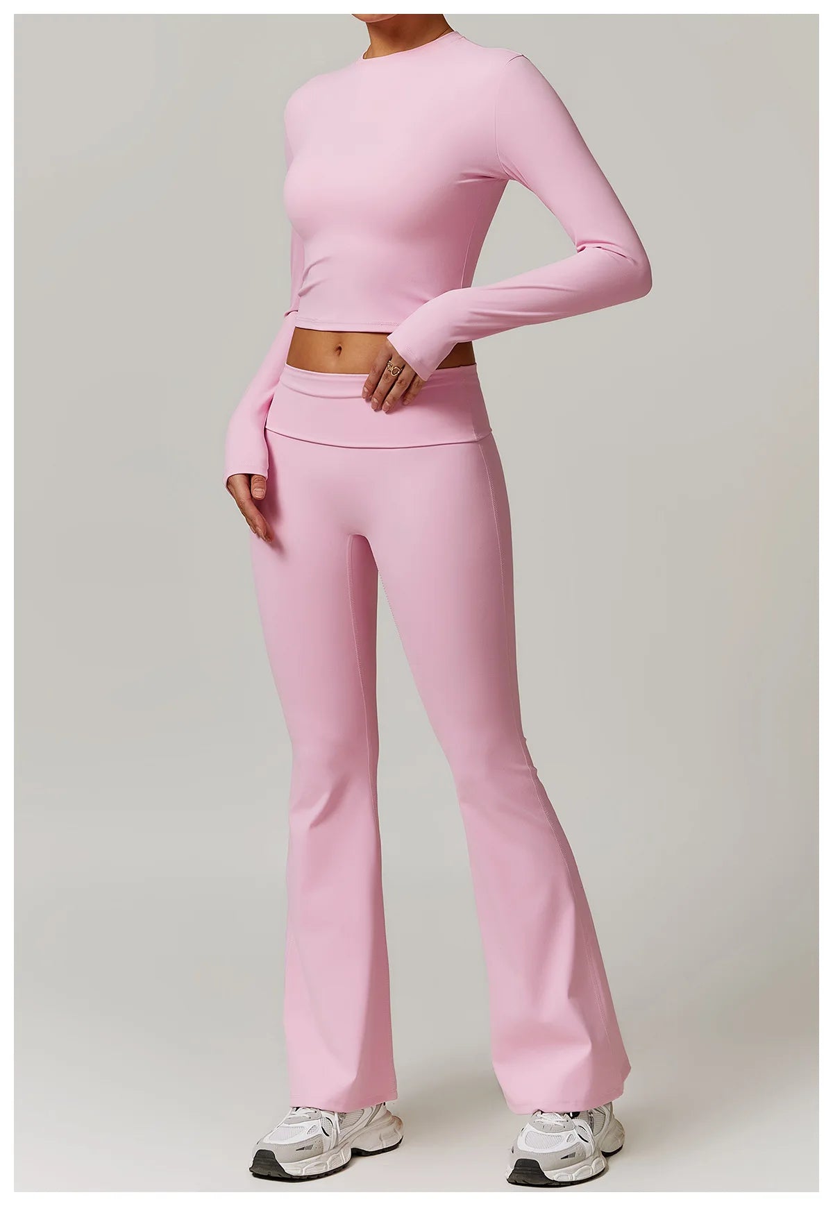 Long Sleeved Quick Dry round neck High Elastic Pilates Workout top