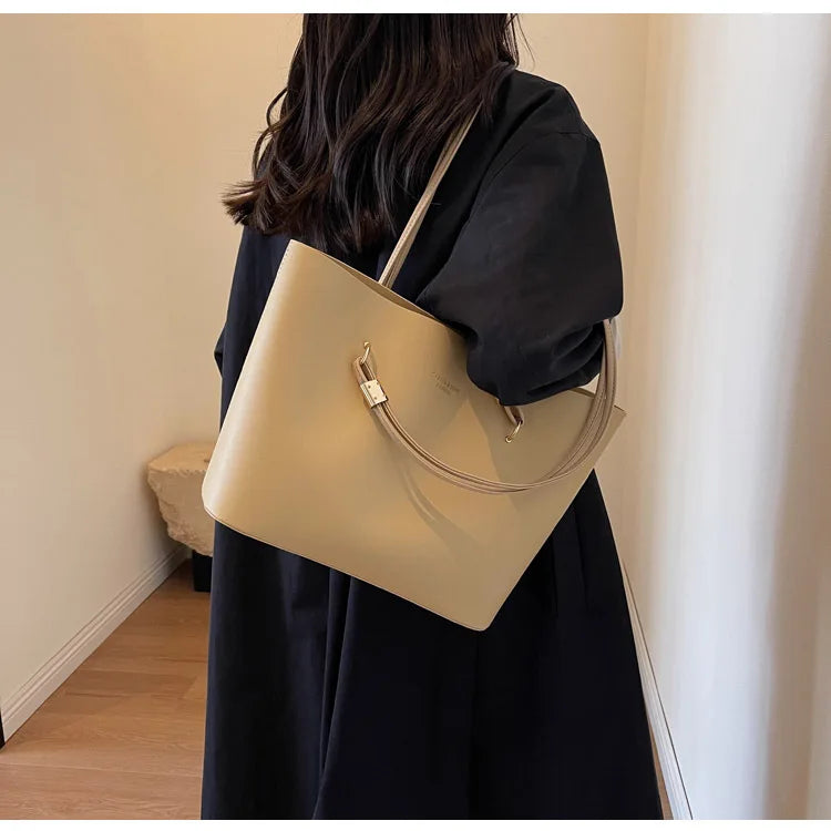 PU Leather large Tote Handbag