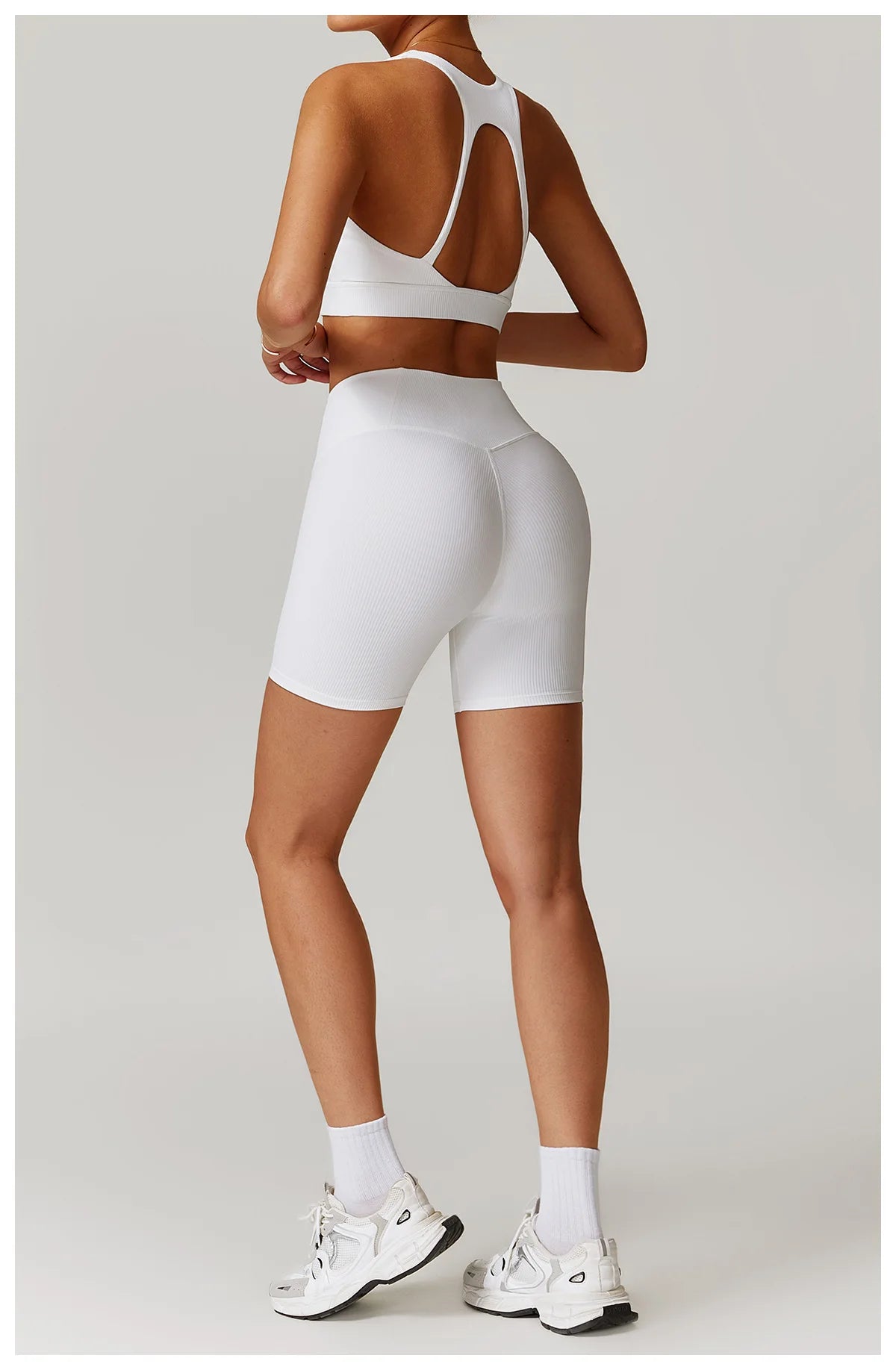 Ribbed Fitness Gym Workout Push Up Sports Bra & Leggings Set