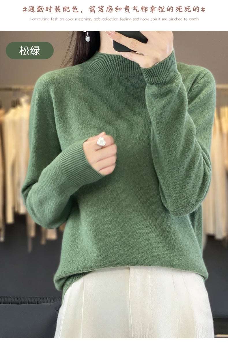 100% Merino Wool Sweater Women Knitwear