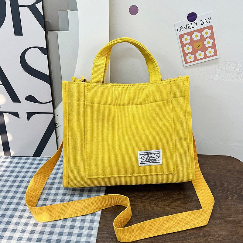 Women's Canvas Casual Tote Bag Yellow