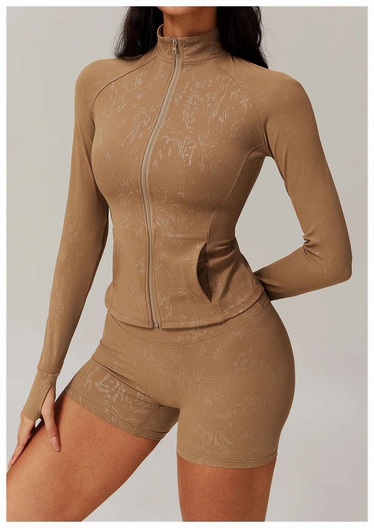 Zipper Long Sleeve Gym Workout Quick Dry Fitness Jacket