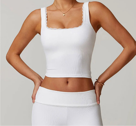 Square neck Gym Fitness crop top