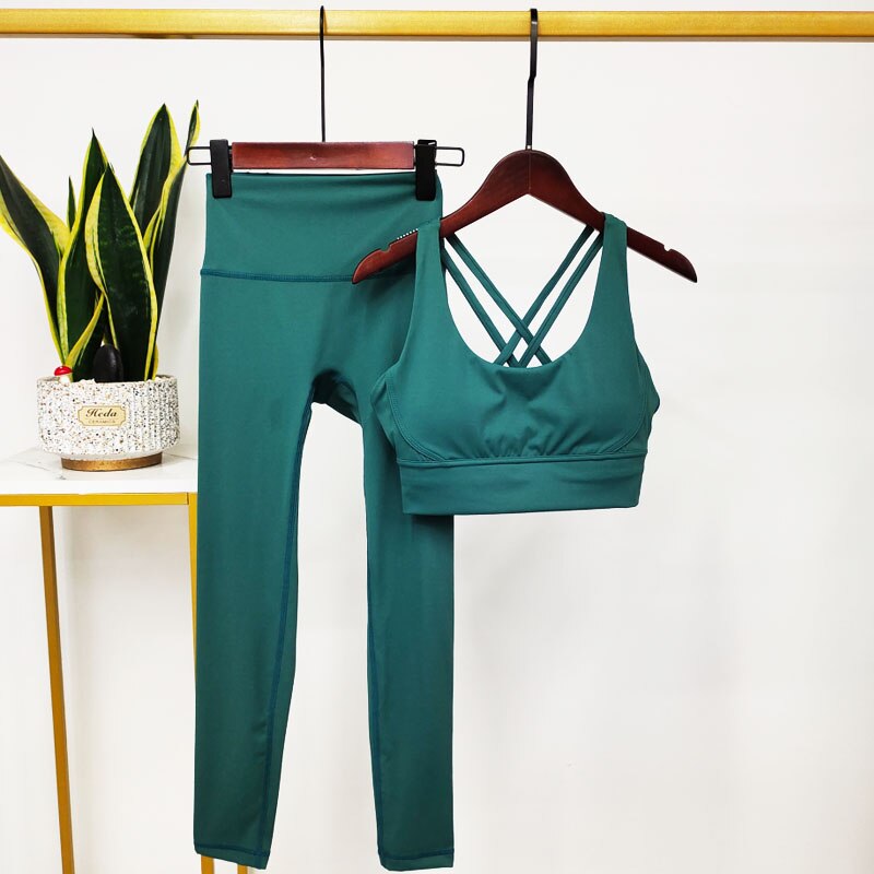 Noble Western Active Wear Women Yoga Set green Set