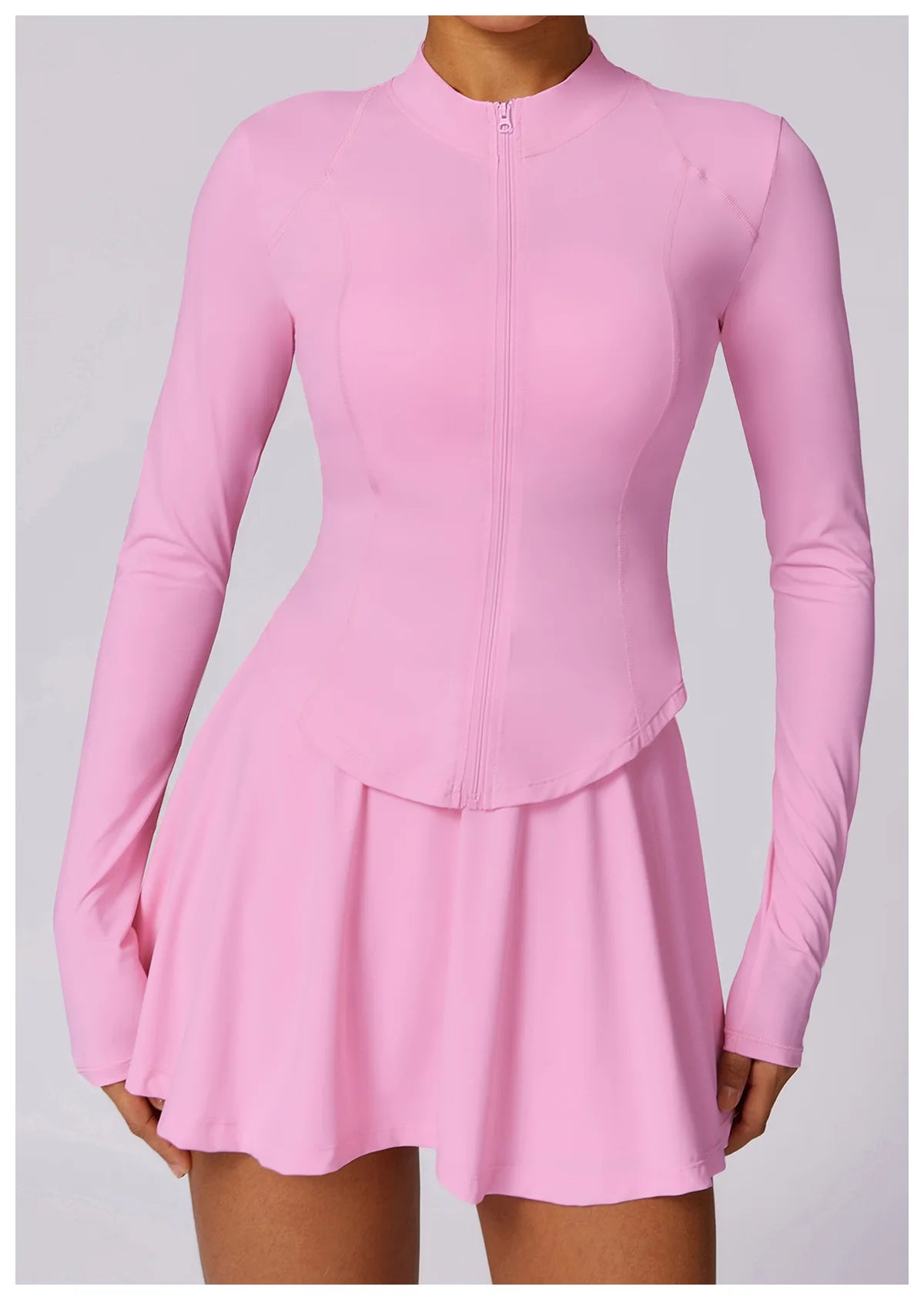 Long Sleeve Zipper Solid color Gym Workout jacket