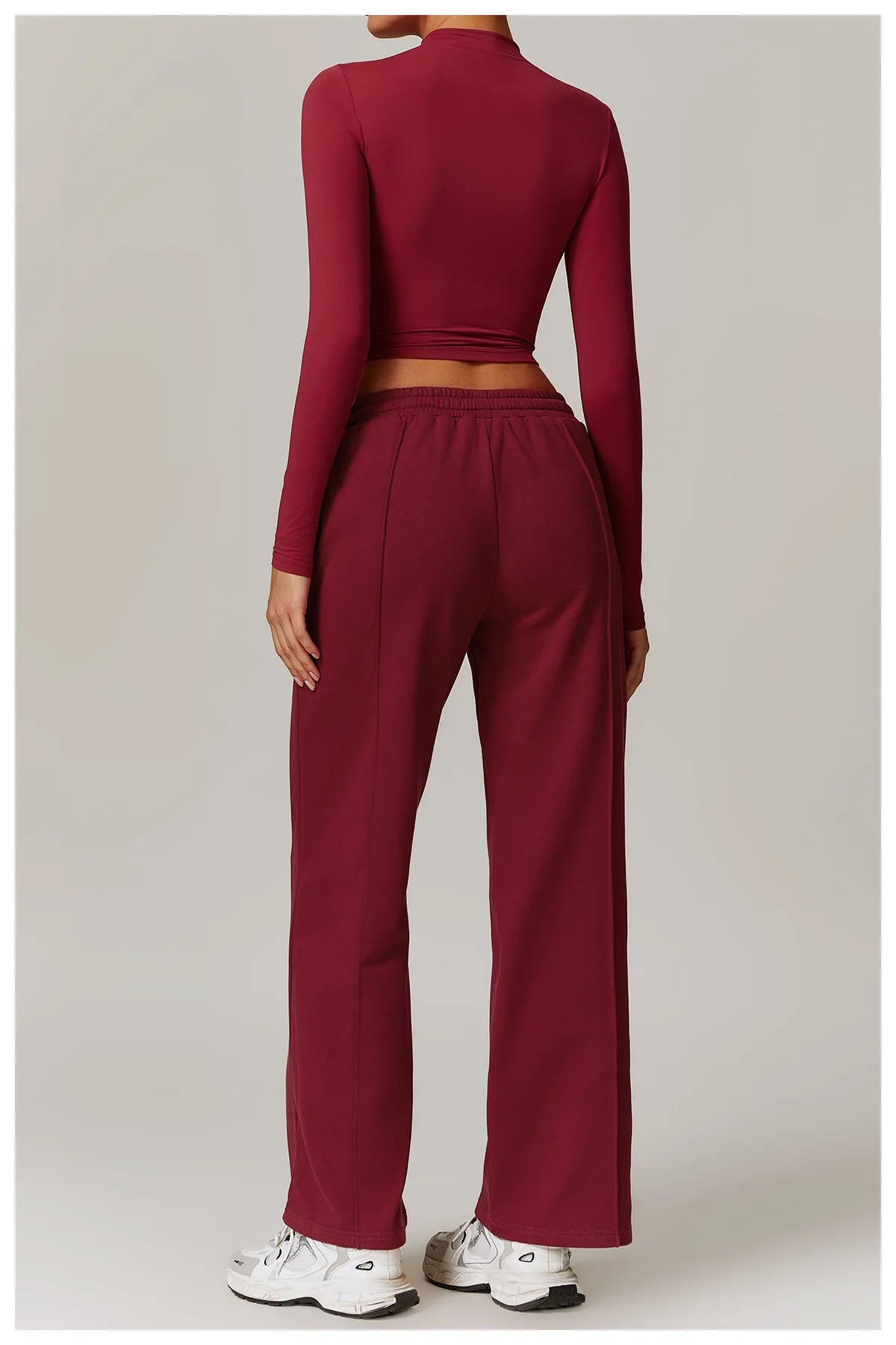 High Neck Long Sleeve Fitness Gym Sports Top