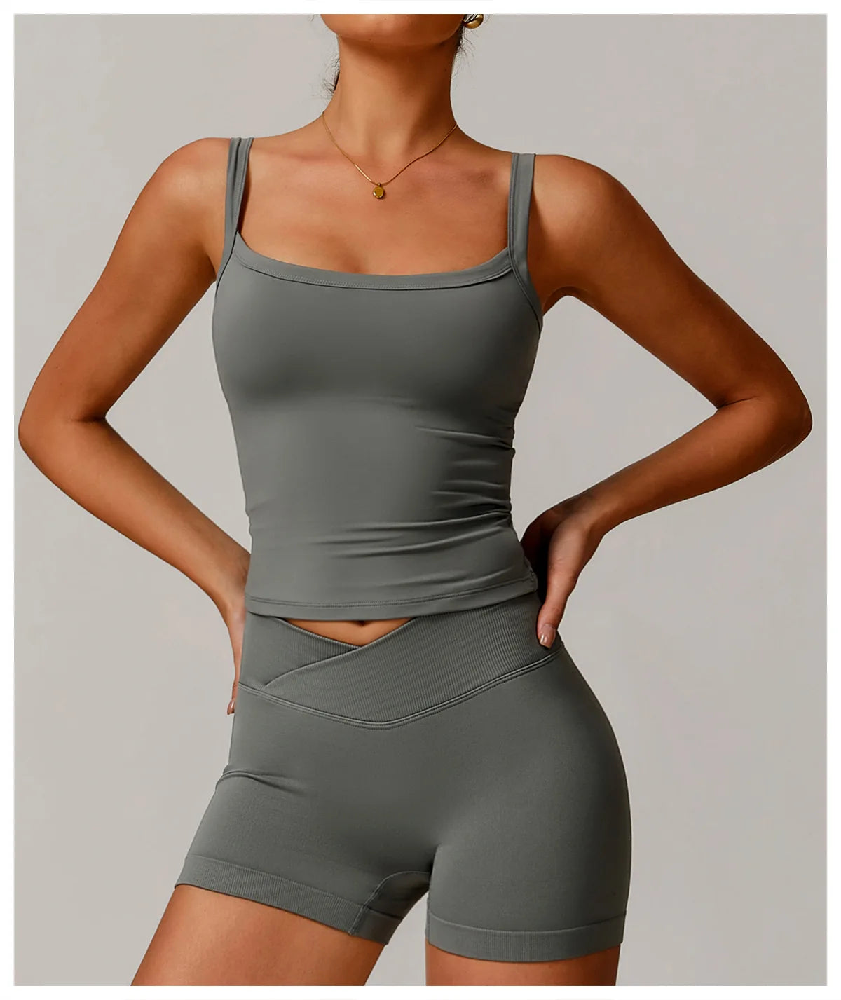 Push Up square neck Sports gym Top