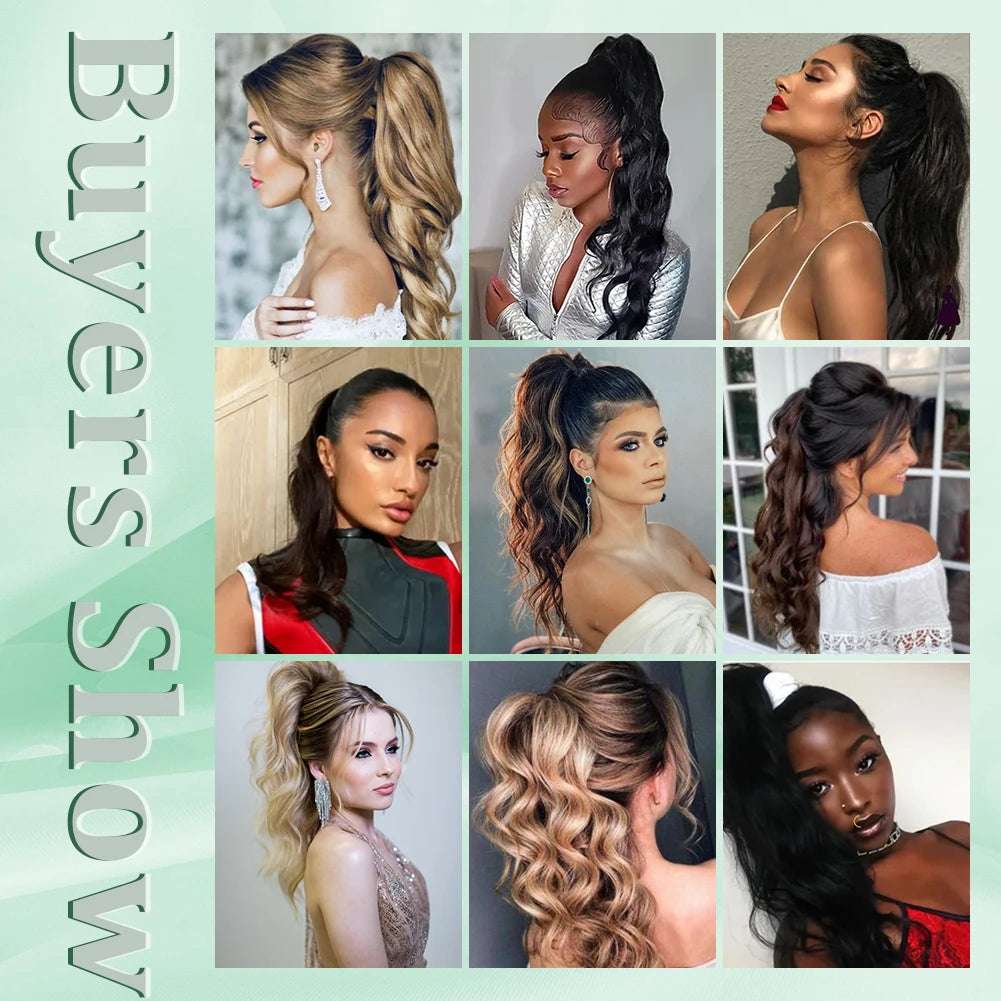 Ponytail Extension Synthetic Claw Clip in Hairpiece