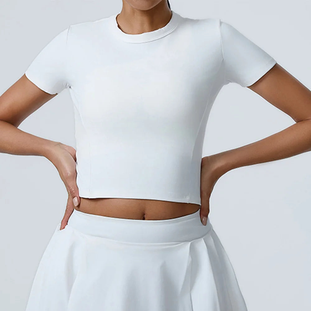 Workout Short Sleeve Yoga gym top white