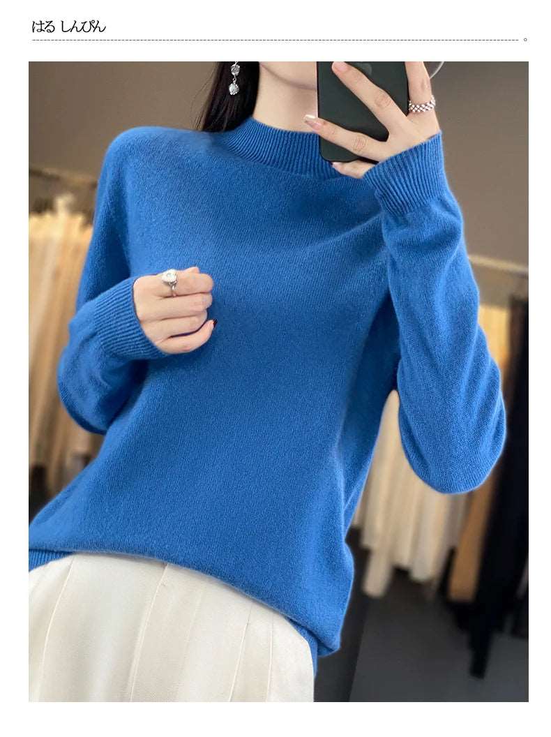 100% Merino Wool Sweater Women Knitwear