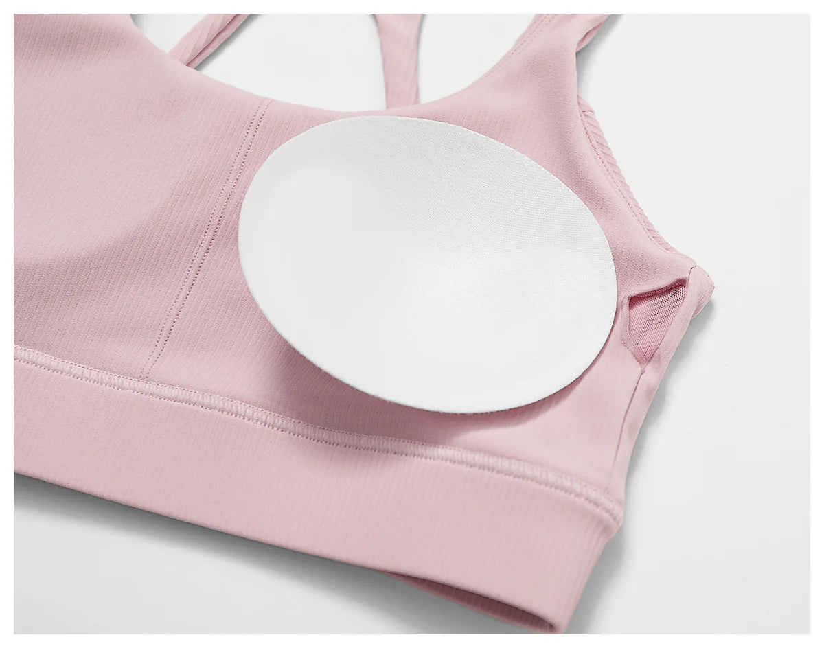 Ribbed Fitness Gym Workout Push Up Sports Bra & Leggings Set