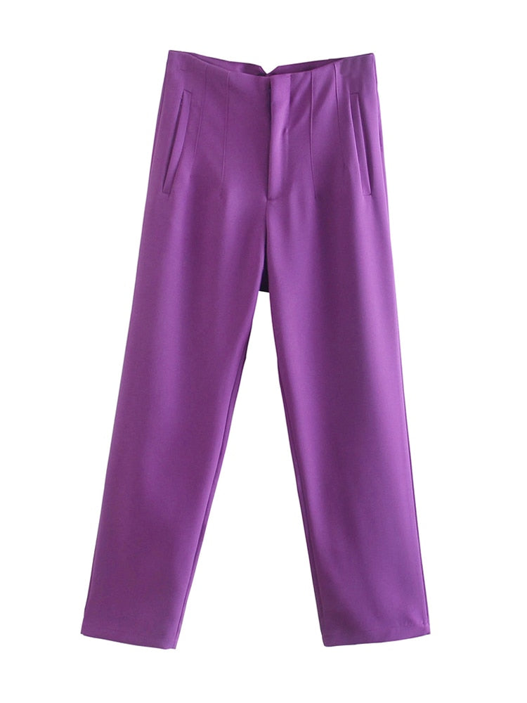 Women Fashion Seam Detail Office Wear Pants