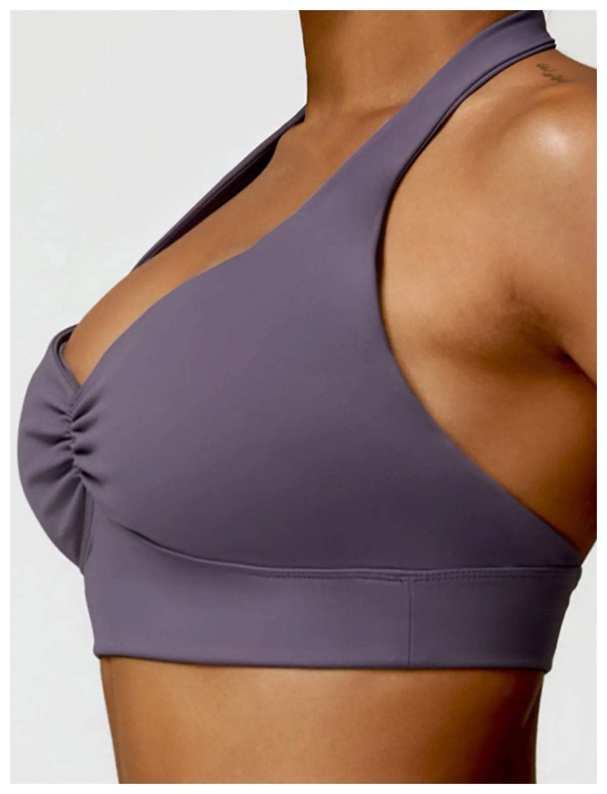 Halter neck push up ruched Sports Bra