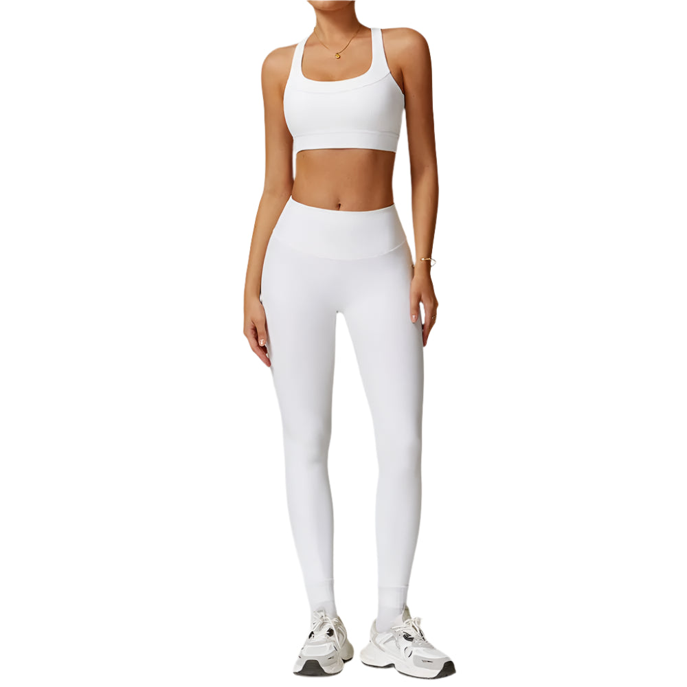 Ribbed Fitness Gym Workout Push Up Sports Bra & Leggings Set