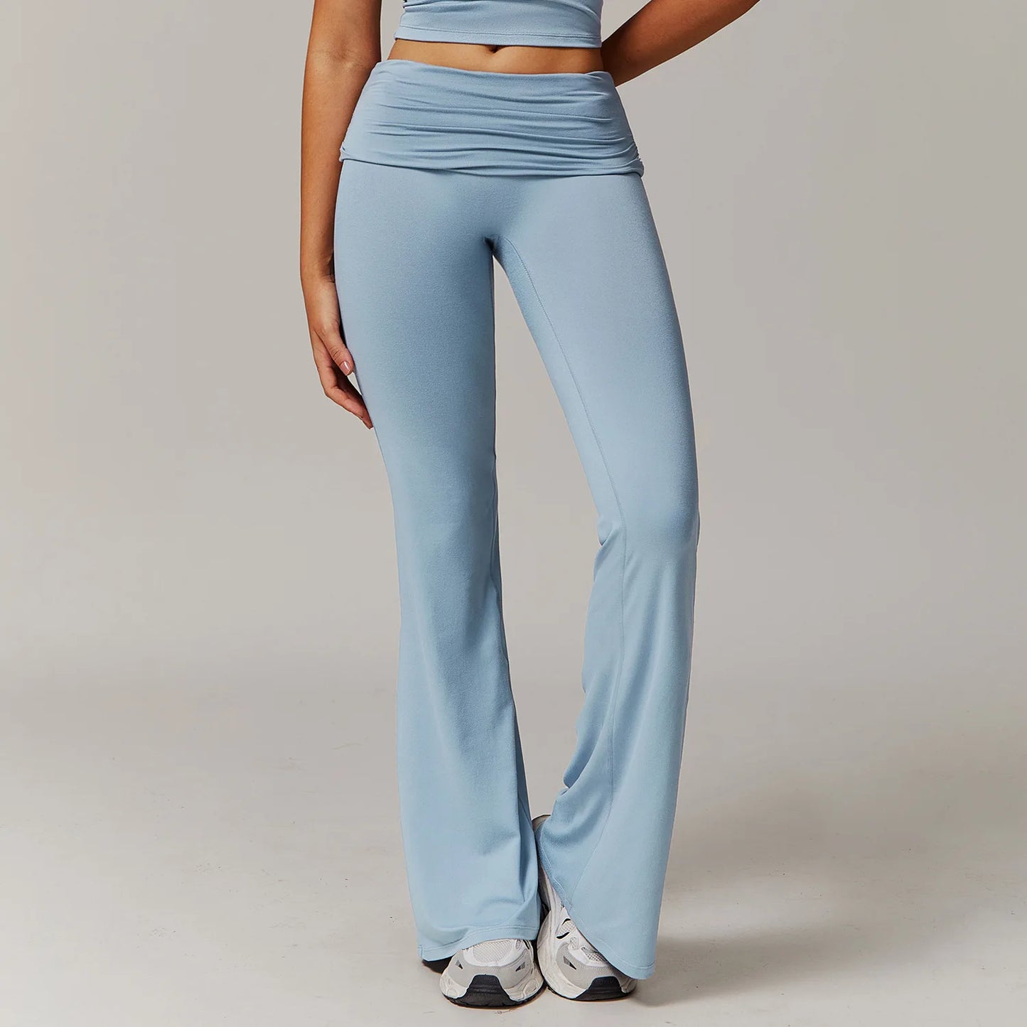 Bell-bottoms wide leg fitness Sport Leggings Haze Blue