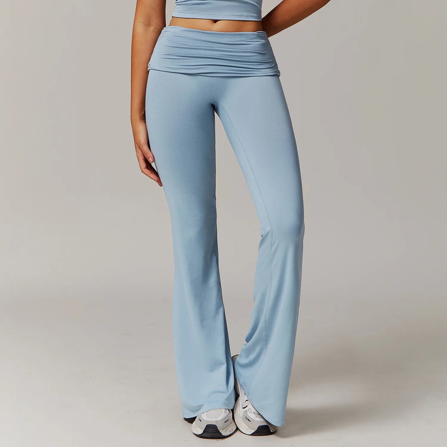 Bell-bottoms wide leg fitness Sport Leggings Haze Blue