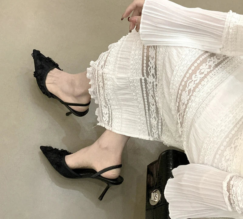 Pointed Toe Slip On low heel Shoes