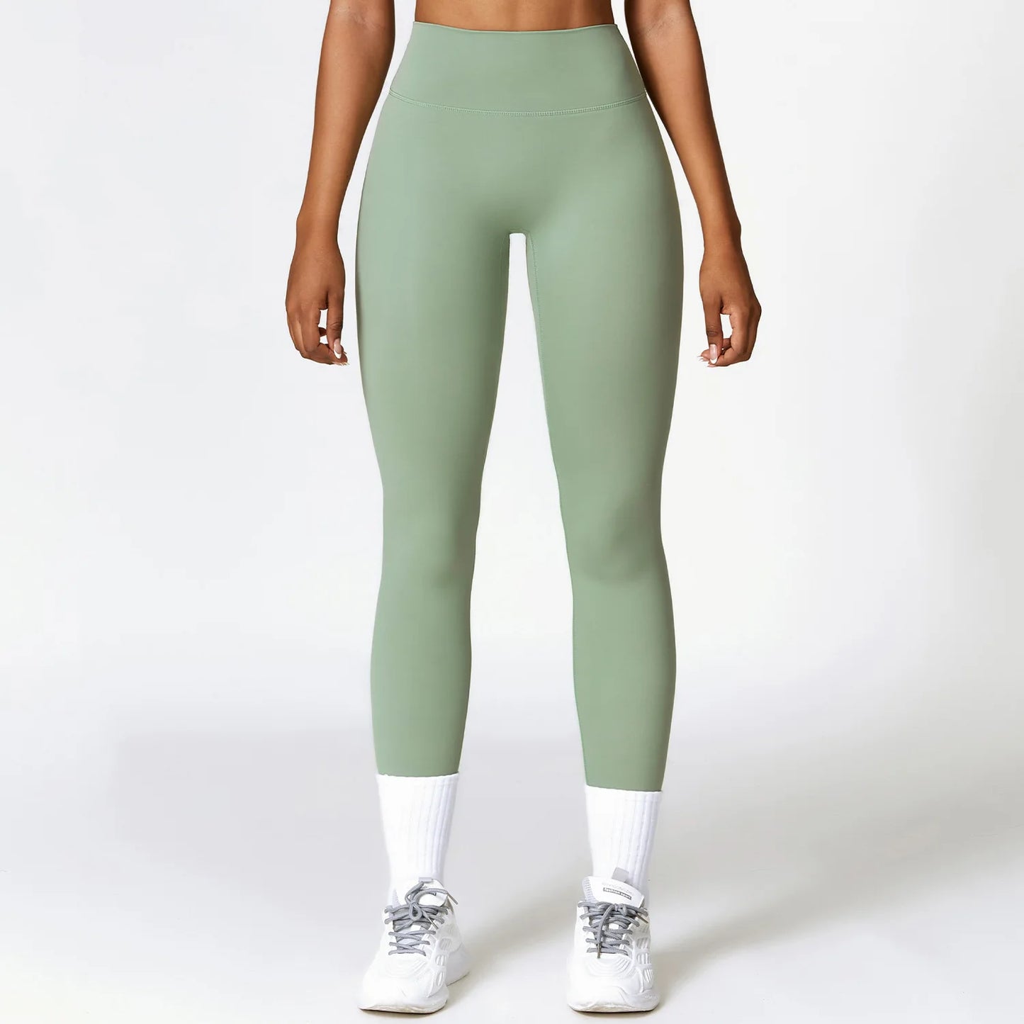 Seamless High Waist Gym Workout Leggings Basil green