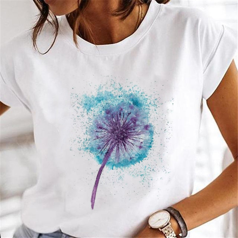 New Women nature print T-shirts