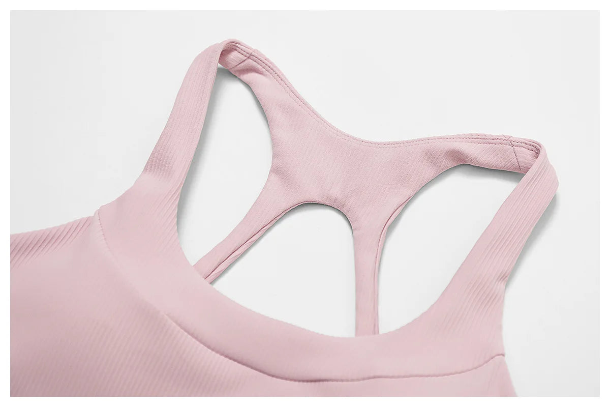 Ribbed Fitness Gym Workout Push Up Sports Bra & Leggings Set