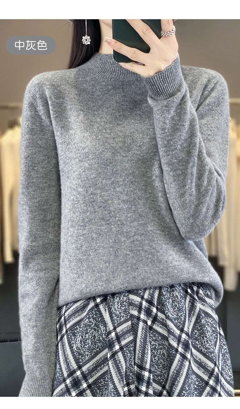 100% Merino Wool Sweater Women Knitwear