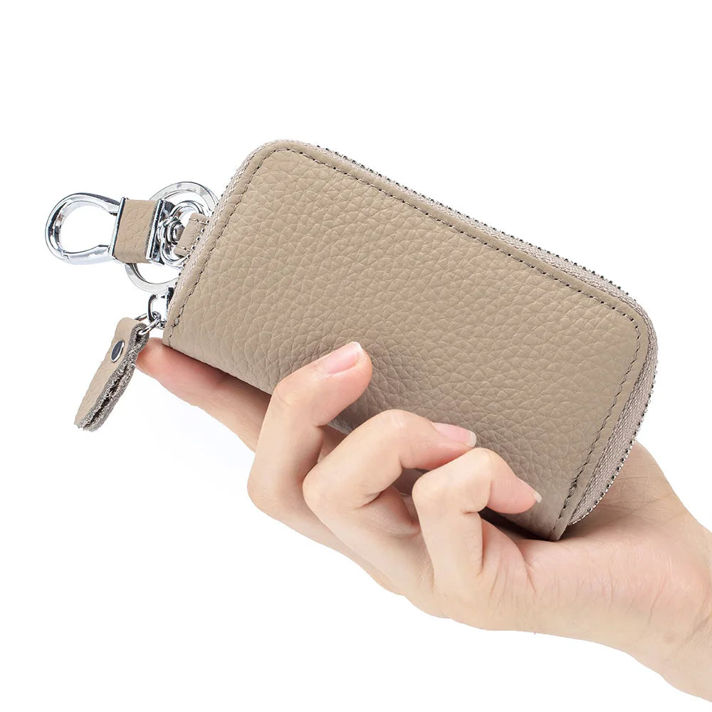 Multifunctional Zipper leather Key Case