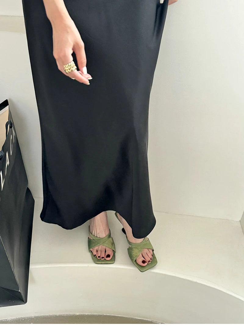 Slope medium Heel Open Toe Sandals