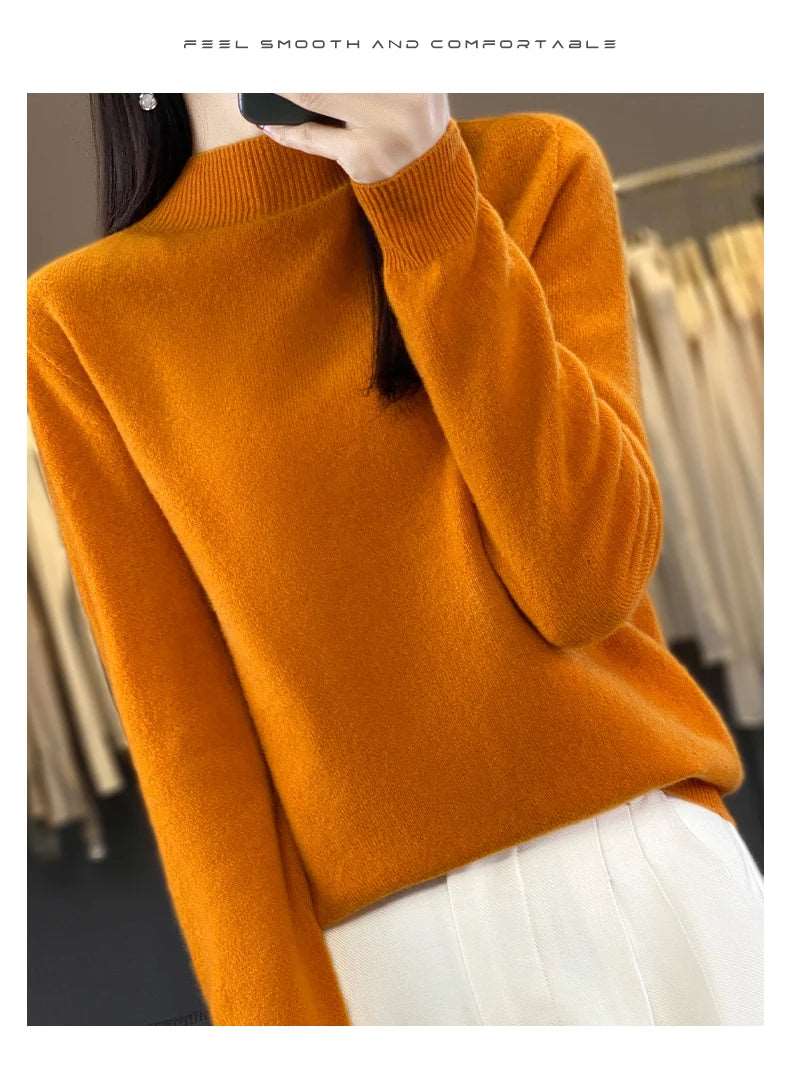 100% Merino Wool Sweater Women Knitwear