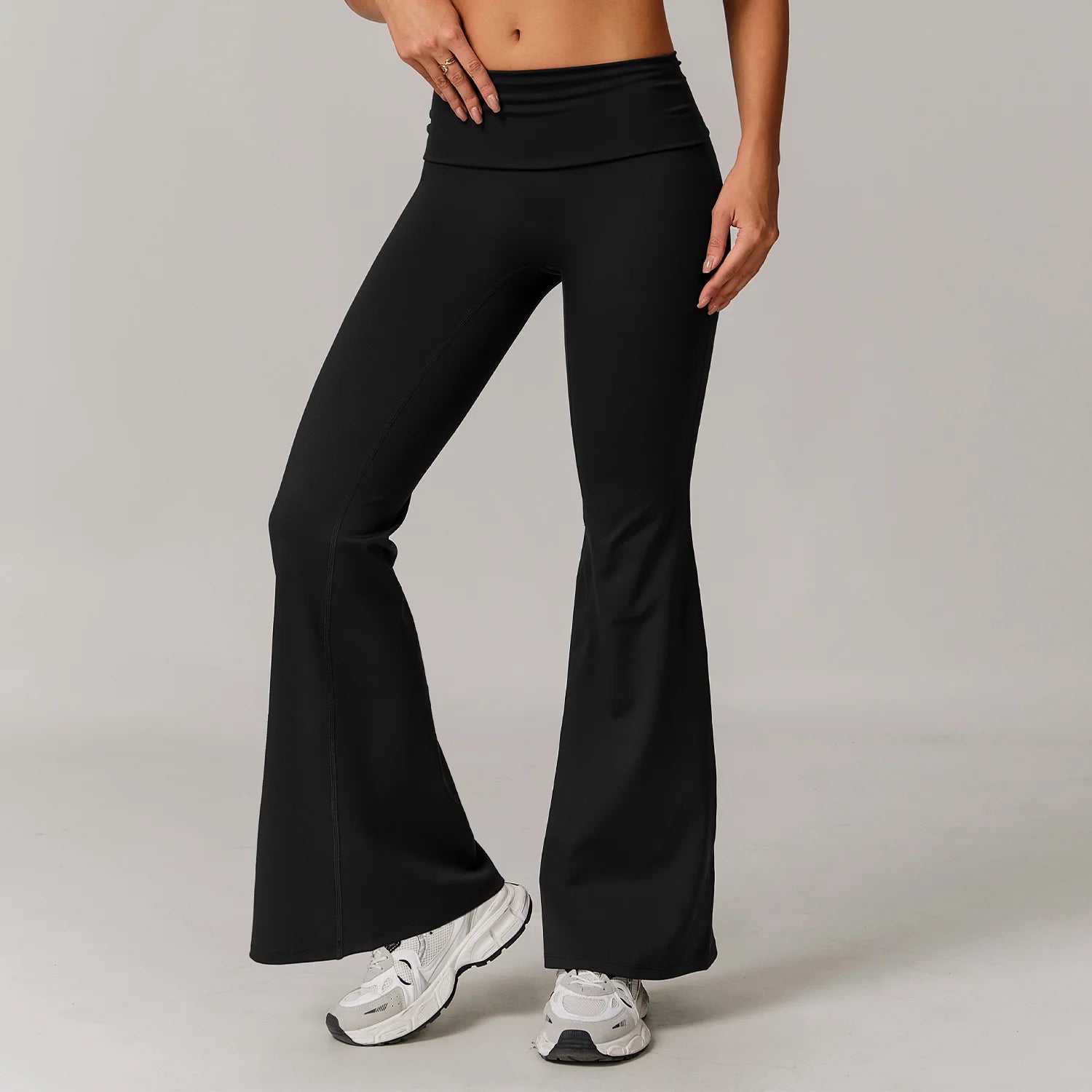 Bell-bottoms High Waist Wide Leg Fitness Workout Leggings Advanced Black